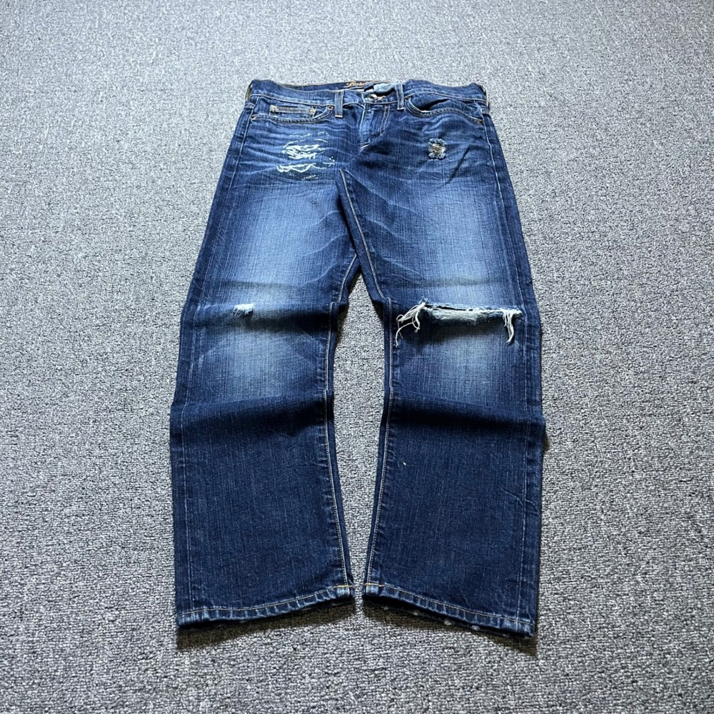 Lucky Legend Boyfriend Jeans 2/26 Blue Distressed Denim Low Rise Relaxed Fit